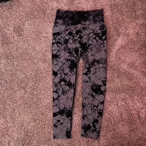 Tie-dyed, black and gray, athletic pants